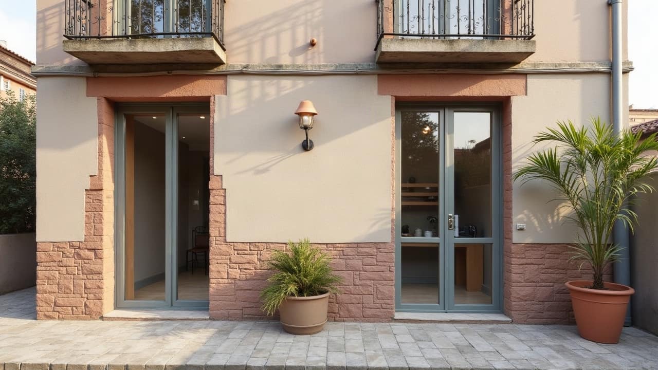 Sol en béton ciré clair dans un appartement récent lumineux à Blagnac