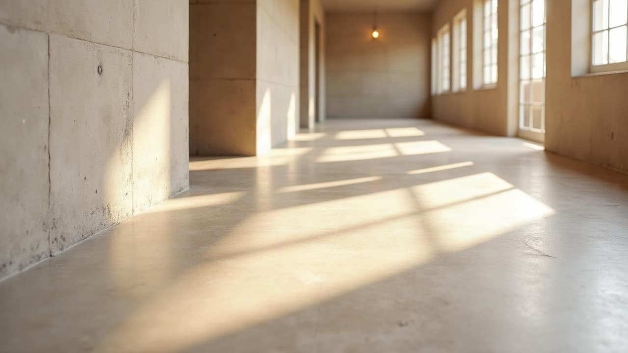 Sol en béton ciré clair fini dans une salle d'attente de cabinet professionnel à Toulouse