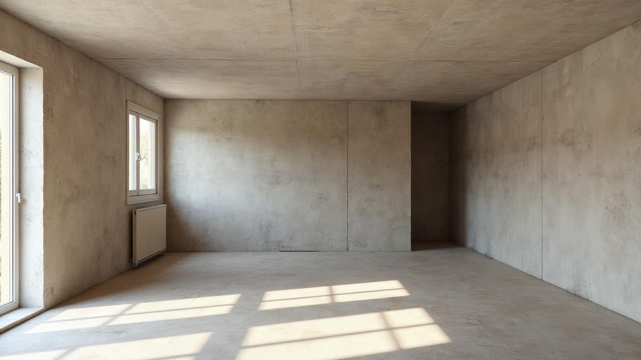 Toit-terrasse d'immeuble récent à Toulouse avec revêtement de béton ciré et vue dégagée