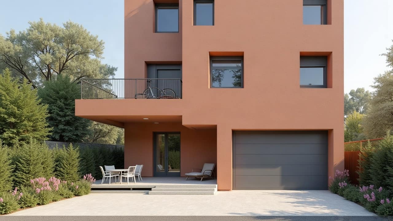 Carrelage grand format clair au sol d'un intérieur récent toulousain avant application de béton ciré