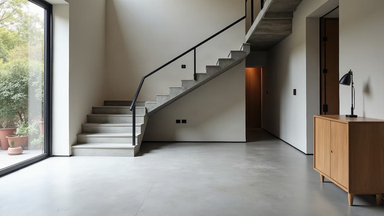 Béton ciré pour escalier à Toulouse, la structure d'origine avant tout