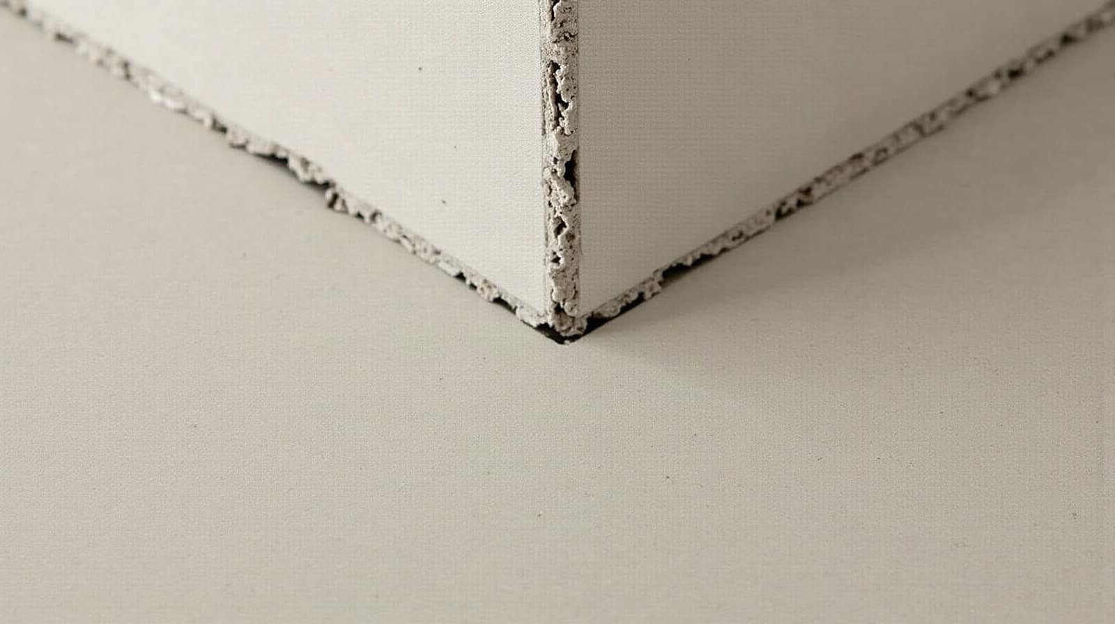 Détail d'un joint de mortier entre deux briques de terre cuite, texture minérale visible en gros plan
